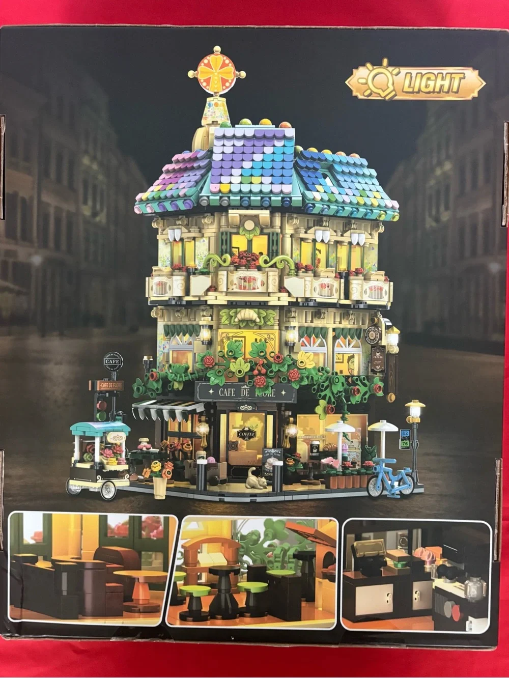 Light-Up Multi-Color Café Building Block Set for Kids